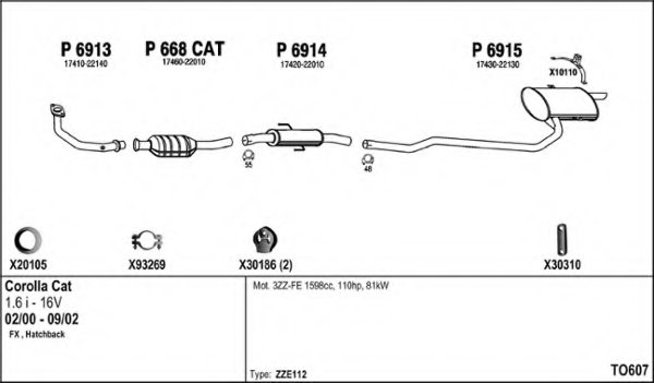 FENNO TO607 Exhaust System